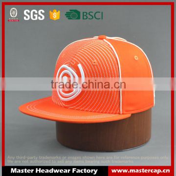 Orange flat brim fitted caps wholesale