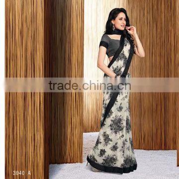 Georgette Off White Trendy Saree