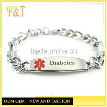 Jingli Jewelry diabetes awarence bracelets design charm for women 316 l stainless steel silver latest fashion bracelet