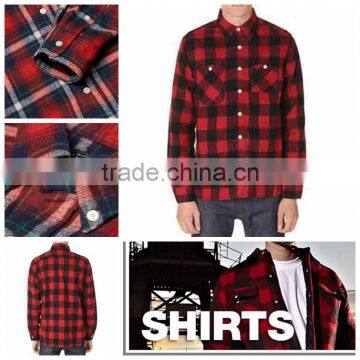 custom design long sleeves plaid flannel shirts with competitive price