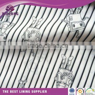 100% polyester printed taffeta fabric lining for garment