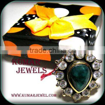 mughal antique big kundan ring