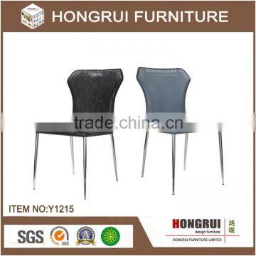 Made in china metal with nickel brush chair wholesale simple cheap pu dining chair