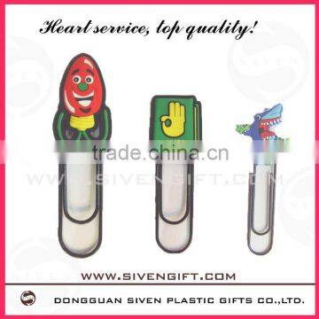 eco-friendly cartoon pvc paper clip for promotion gift