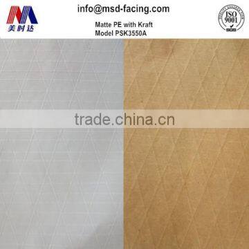 white matte pp adhesive scrim kraft paper price for insulation materials