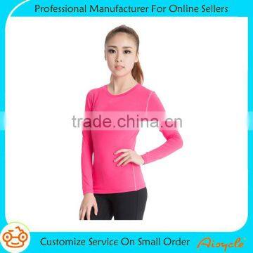 Custom made elegant women sports clothings fintness yoga shirt made in china