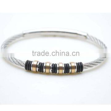 cable wire bangles made of 316L stainless steel for men customized