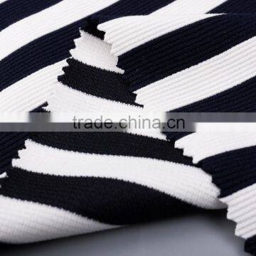 Hot Sale 2017 Viscose Polyester Spandex Yarn Dyed Stripe Ottoman Rib Knit Fabric