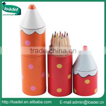 3.5"12pcs wooden box paint round color pencil