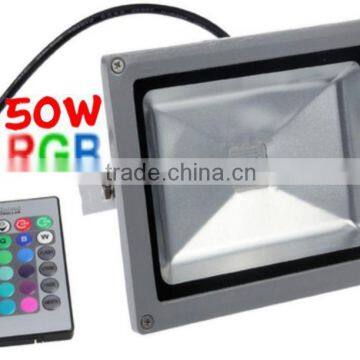 waterproof remote control led rgb flood light 50w