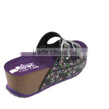 2015 Summer Leather Buckle Cork Outsole Ladies Fancy Sandal photo-2