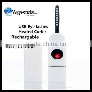 USB Plastic Eye lashes Heated Curler Sensor Makeup Beauty Tools Rechargeable White ABS+Ceramic