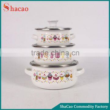 Glass Lids 3Pcs Enamelware Metalac Enamel Cookware Set
