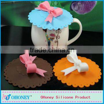 Hot sale Butterfly Knot silicone cup cover,Silicone cup lid