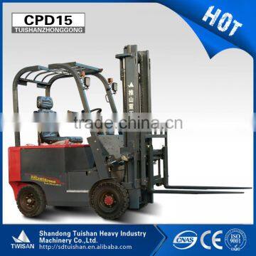 1500KG AC motor electric mini forklift truck with hydraulic joystick control