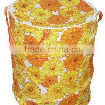 cotton fabric pop up bag with zipper cover