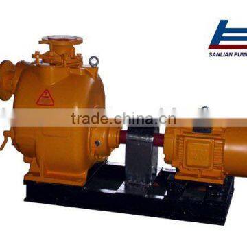 Self priming trash pump with electric motor