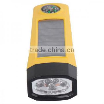 2013 new Solar Power 5 LED Flashlight with Torch Compass Rechargeable