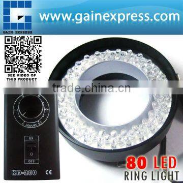 80 LED Camera Microscope Ring Light CE Illuminator Warm White 70mm Diameter 50 - 240mm Working distance