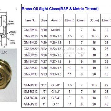 BSP 1/2 ROUND OIL LEVEL SIGHT GLASSES CIRCULAR BRASS SIGHT GLASS photo-3