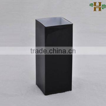 Black square glass vases for decoration