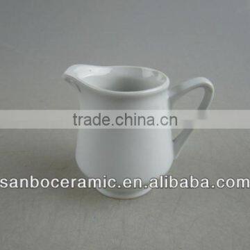 Wholesale Simple White Ceramic Milk Pot with Sugar, Coffee