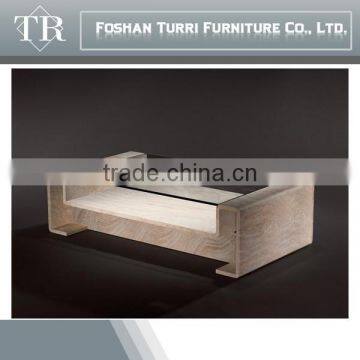 New Turkish White Travertine Base End Table photo-2