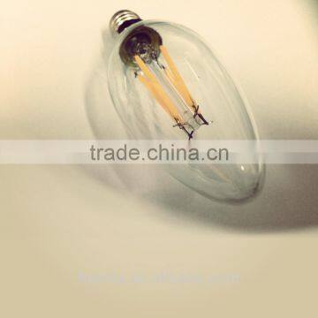 for crystal filament led bulb, warm white high lumens led filament candle bulb