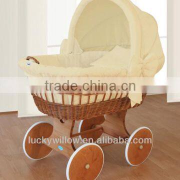 Comfortable wicker baby sleeping basket &bassinet with rocking stand