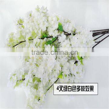 SJ20170012 artificial peach flower branch plastic white peach branch decoration