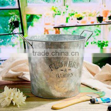 Set of 3 Indoor or Outdoor Decorative Colorful Antique Galvanized Metal Flower Pot photo-2