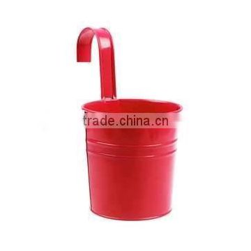 HOTTEST Attractive Red Hanging Pot/Metal Small Flower Pails/Zinc Flower Planter/Metal Flower Pot/Can Garden decoration