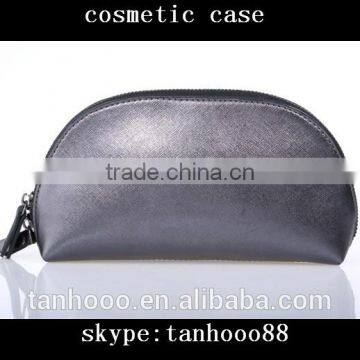 Hot Selling Black Shell Shape Leather Cosmetic Case and Box Makeup Case