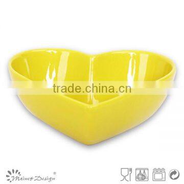 MOQ low amounts of Chinese-made stoneware bowls, heart shape series ceramic bowls, wholesale high quality bowl