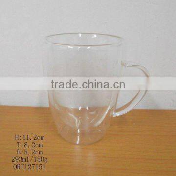 premium fancy double wall glass cup