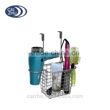 Over the Cabinet Door Wire Caddy Holder Hair Dryer Holder and Storage