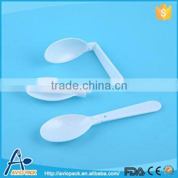 Folding pp white disposable plastic spoon