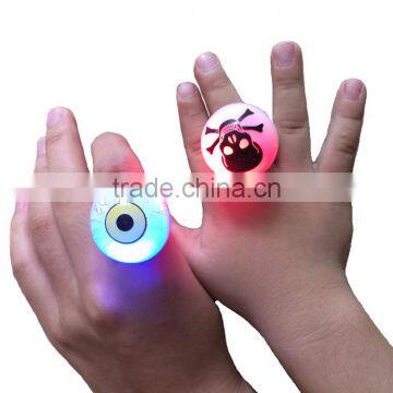 halloween wholesale promotional skull and eye ball light up soft ring