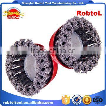 3" Steel Wire Cup Brush Wheel Twist Knot Crimped Bowl Disc Abrasive M10 Round Grinding Cheaning Brush photo-6