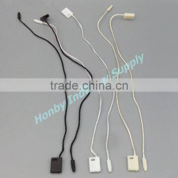 Clothing Hang Tag 20cm White Plastic Snap Lock Head Nylon String