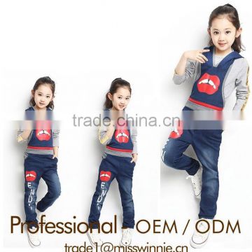 Professional kidswear factory moustache jean