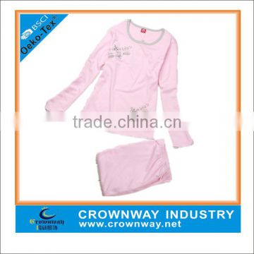 Ladies 100% cotton pink pajamas