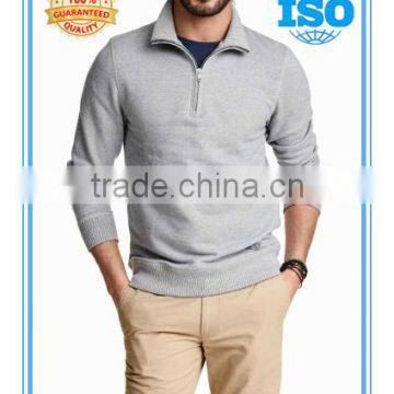 Mens sweatshirt with stand-up polo collar
