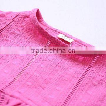 Baby Clothing Design Girls Hollow-out Horn Short Sleeve Tops and 5 Minutes of Pants Suit photo-3