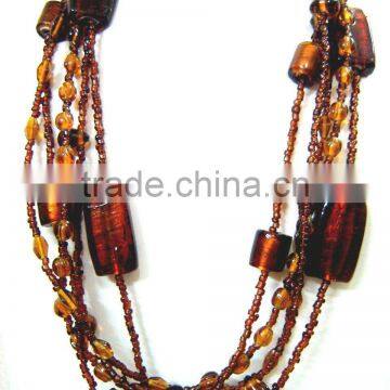 Multi Strand small and Big Bead Necklaces
