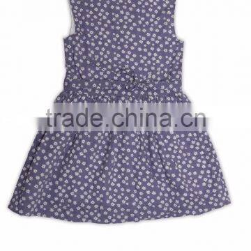 Organic Cotton Floweral Print Girl's Sleeveless Summer Dress
