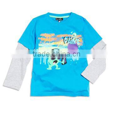 100% Cotton Long Sleeve Red Boy T-shirts Pajamas Suit Sleepwear