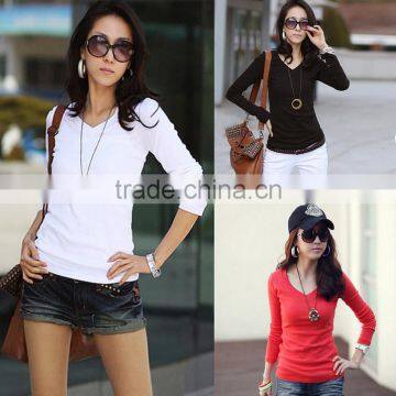 new fashion long sleeve t-shirt for women made in China wholesale