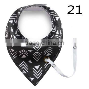 S17216A New Style Plain Super Cheap Baby Bandana Drool Bibs With Pacifier Clip photo-5