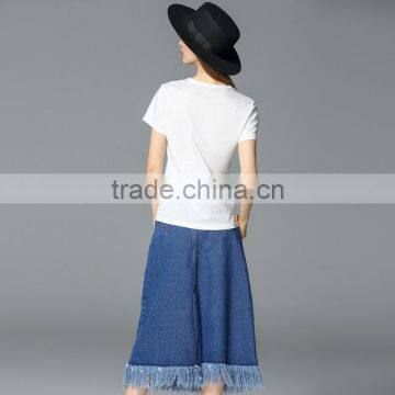 Superior Quality Soft Long Blue Jean Skirts for Women photo-3